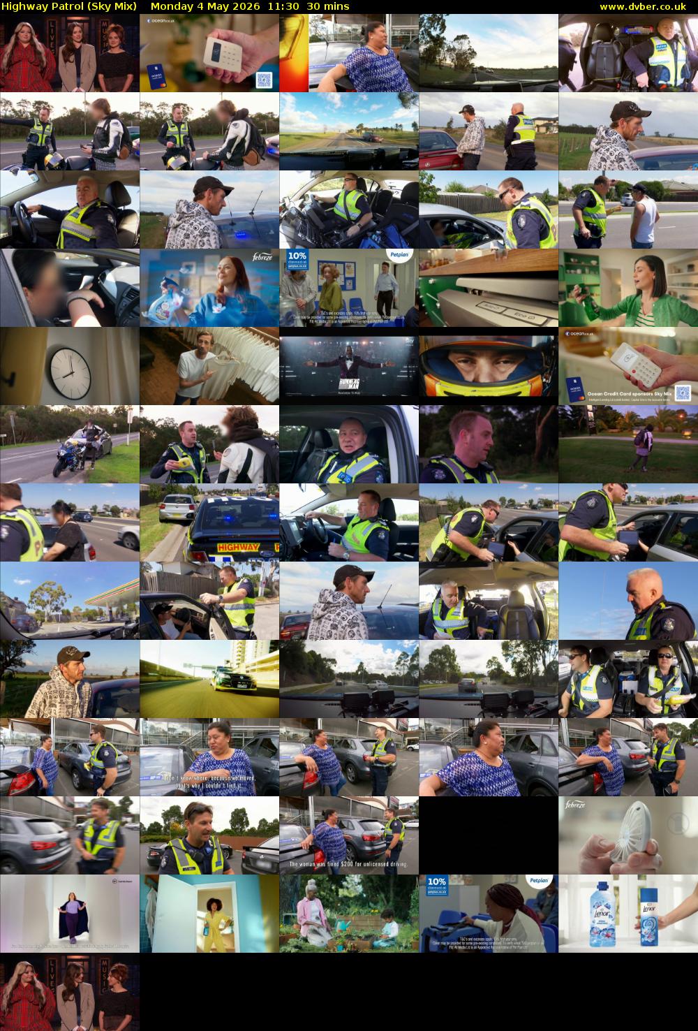 Highway Patrol (Sky Mix) Monday 4 May 2026 11:30 - 12:00