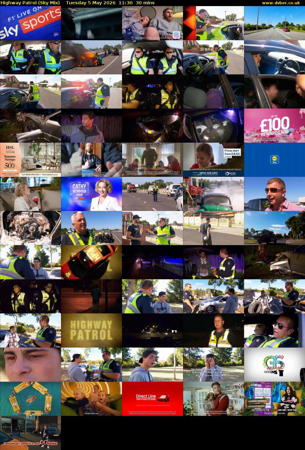 Highway Patrol (Sky Mix) Tuesday 5 May 2026 11:30 - 12:00