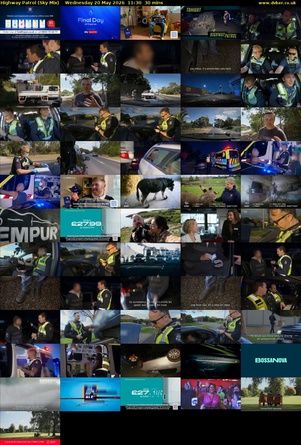 Highway Patrol (Sky Mix) Wednesday 20 May 2026 11:30 - 12:00