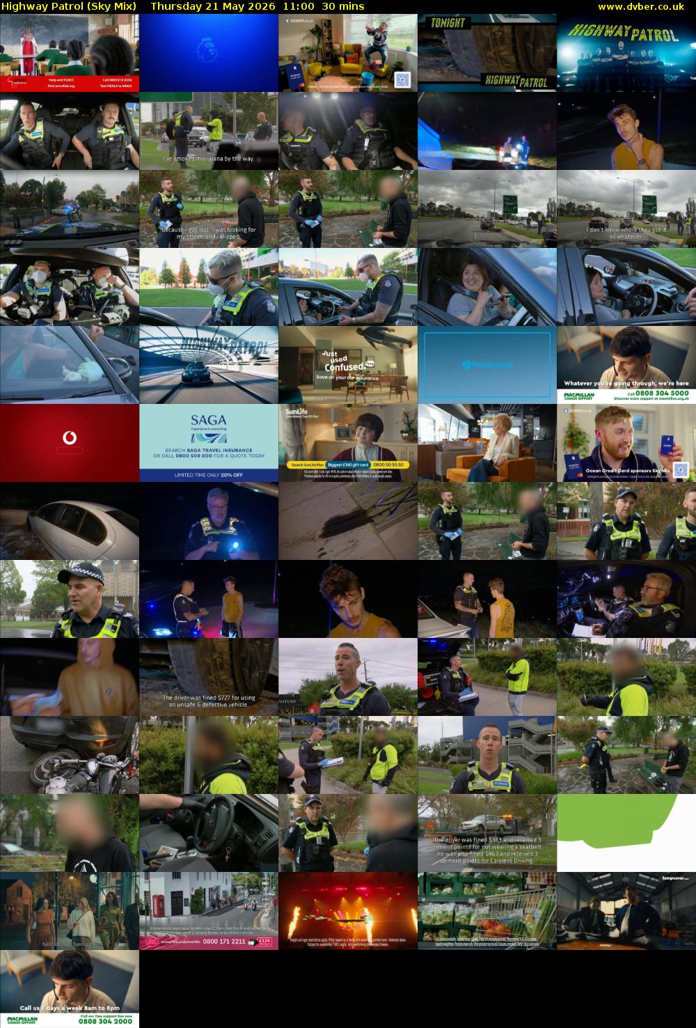 Highway Patrol (Sky Mix) Thursday 21 May 2026 11:00 - 11:30
