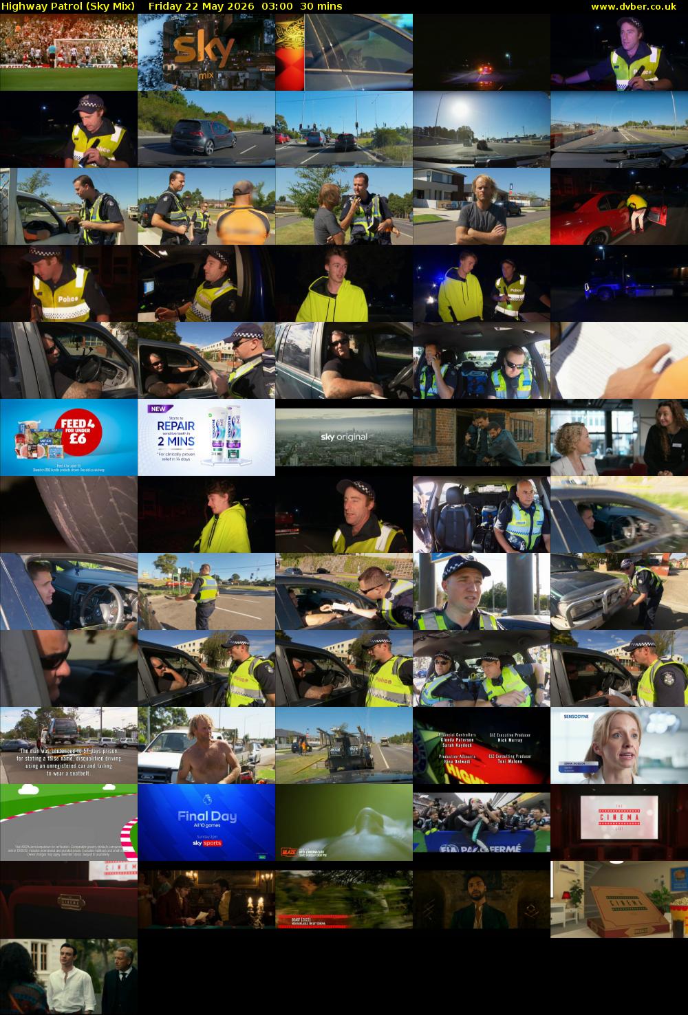 Highway Patrol (Sky Mix) Friday 22 May 2026 03:00 - 03:30