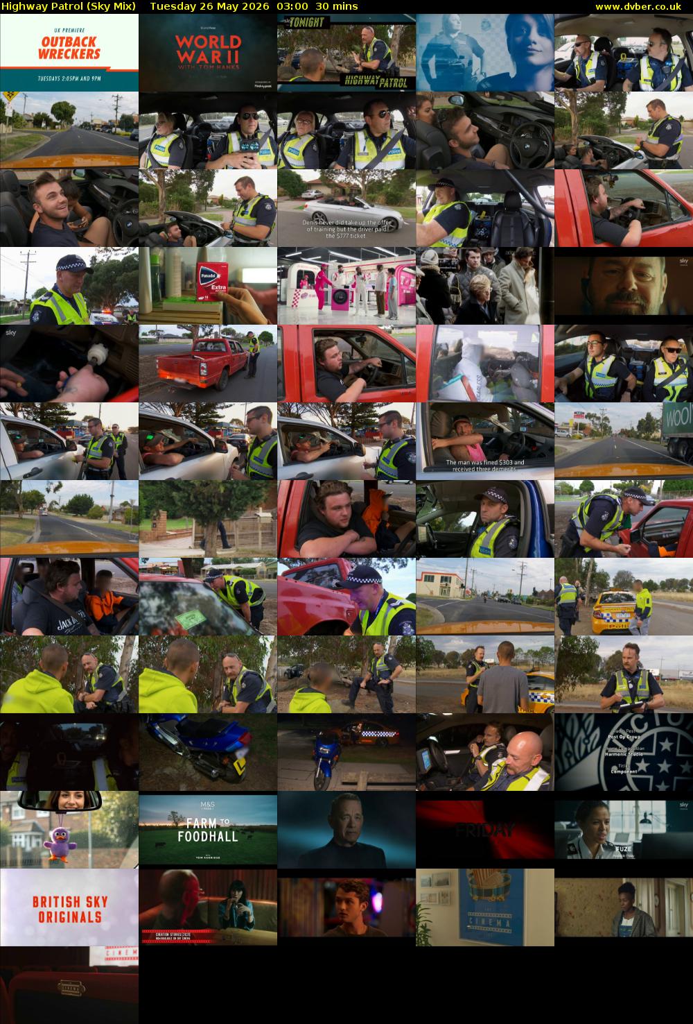 Highway Patrol (Sky Mix) Tuesday 26 May 2026 03:00 - 03:30