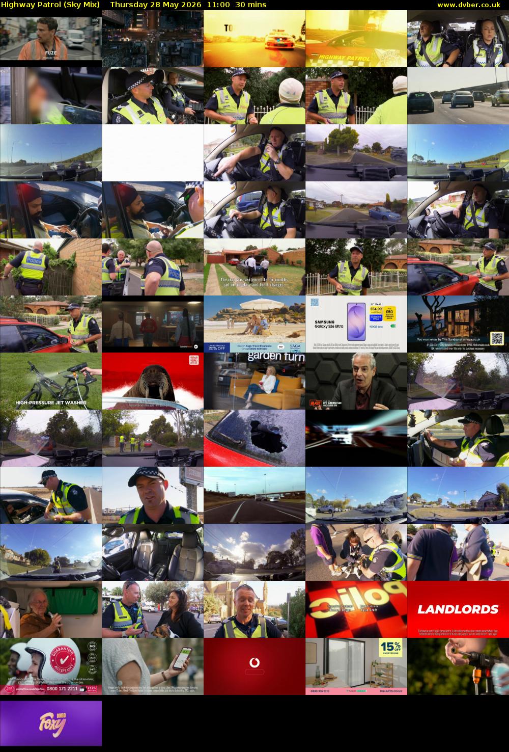 Highway Patrol (Sky Mix) Thursday 28 May 2026 11:00 - 11:30