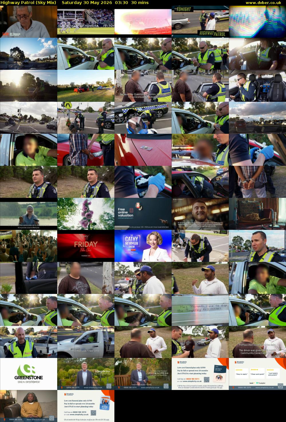 Highway Patrol (Sky Mix) Saturday 30 May 2026 03:30 - 04:00
