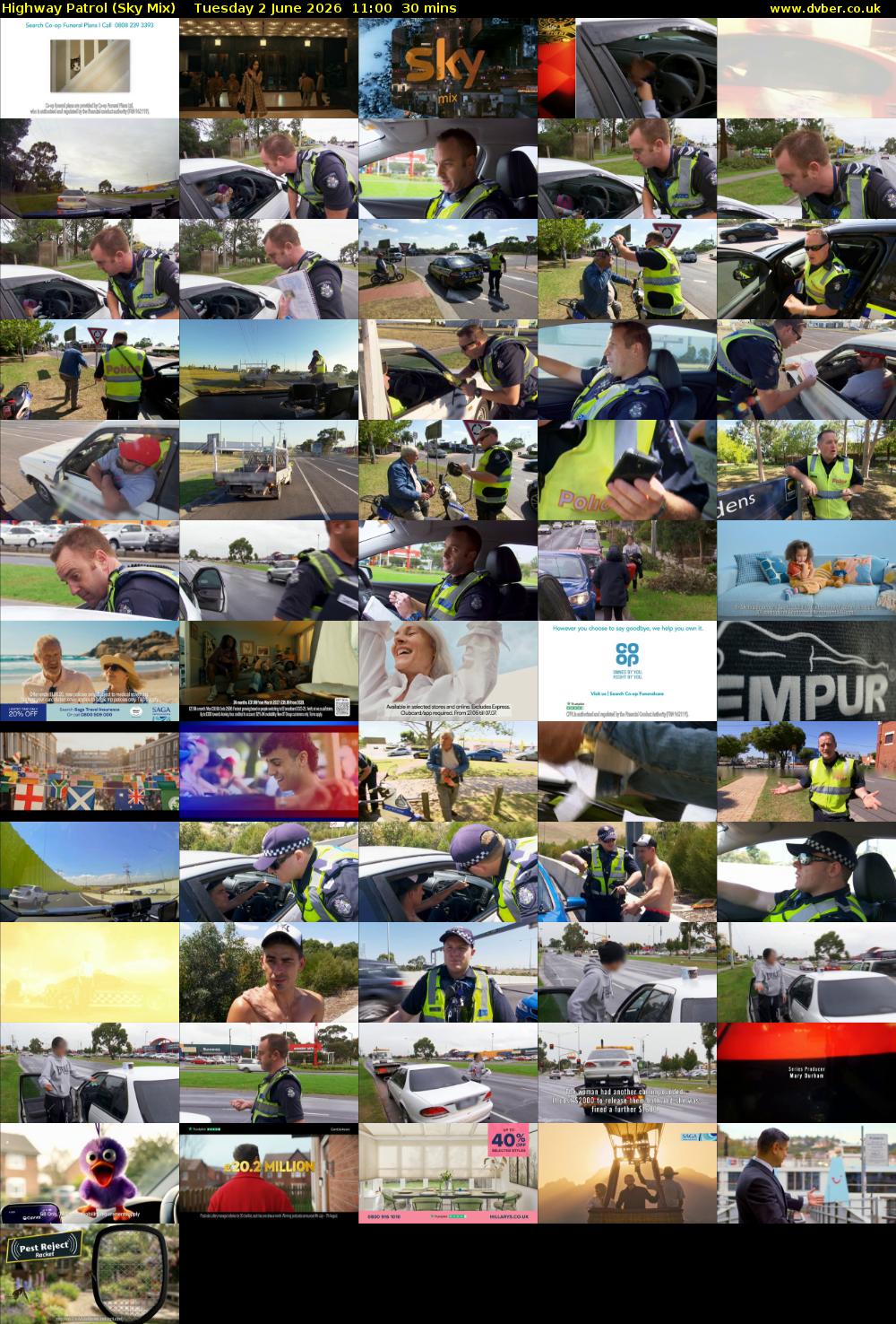 Highway Patrol (Sky Mix) Tuesday 2 June 2026 11:00 - 11:30