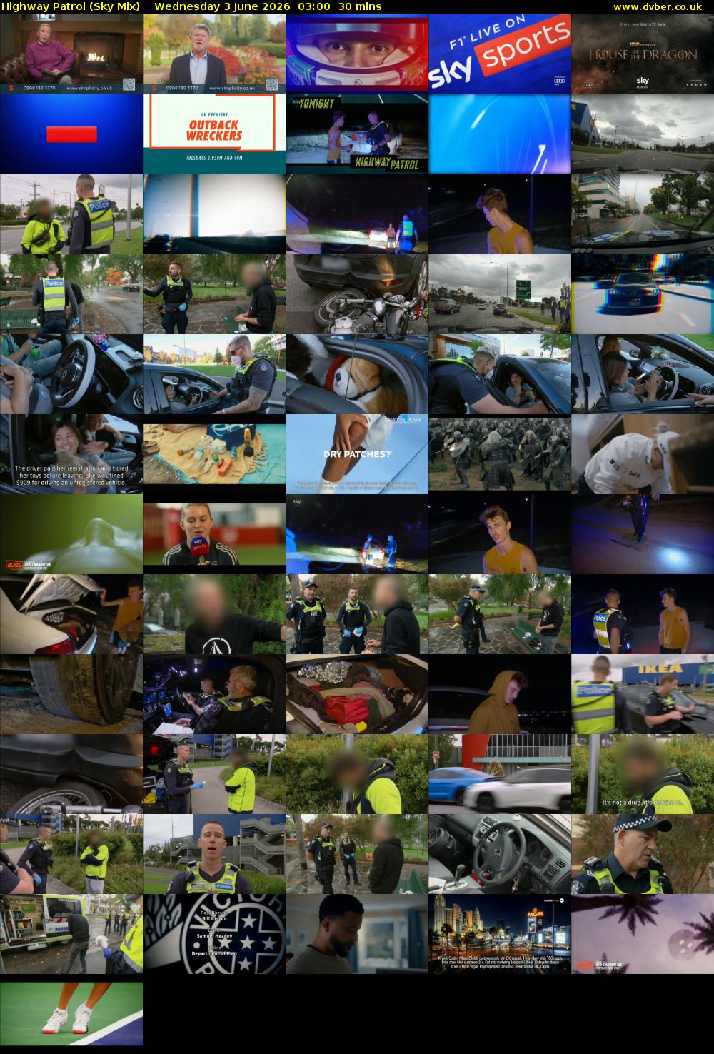 Highway Patrol (Sky Mix) Wednesday 3 June 2026 03:00 - 03:30