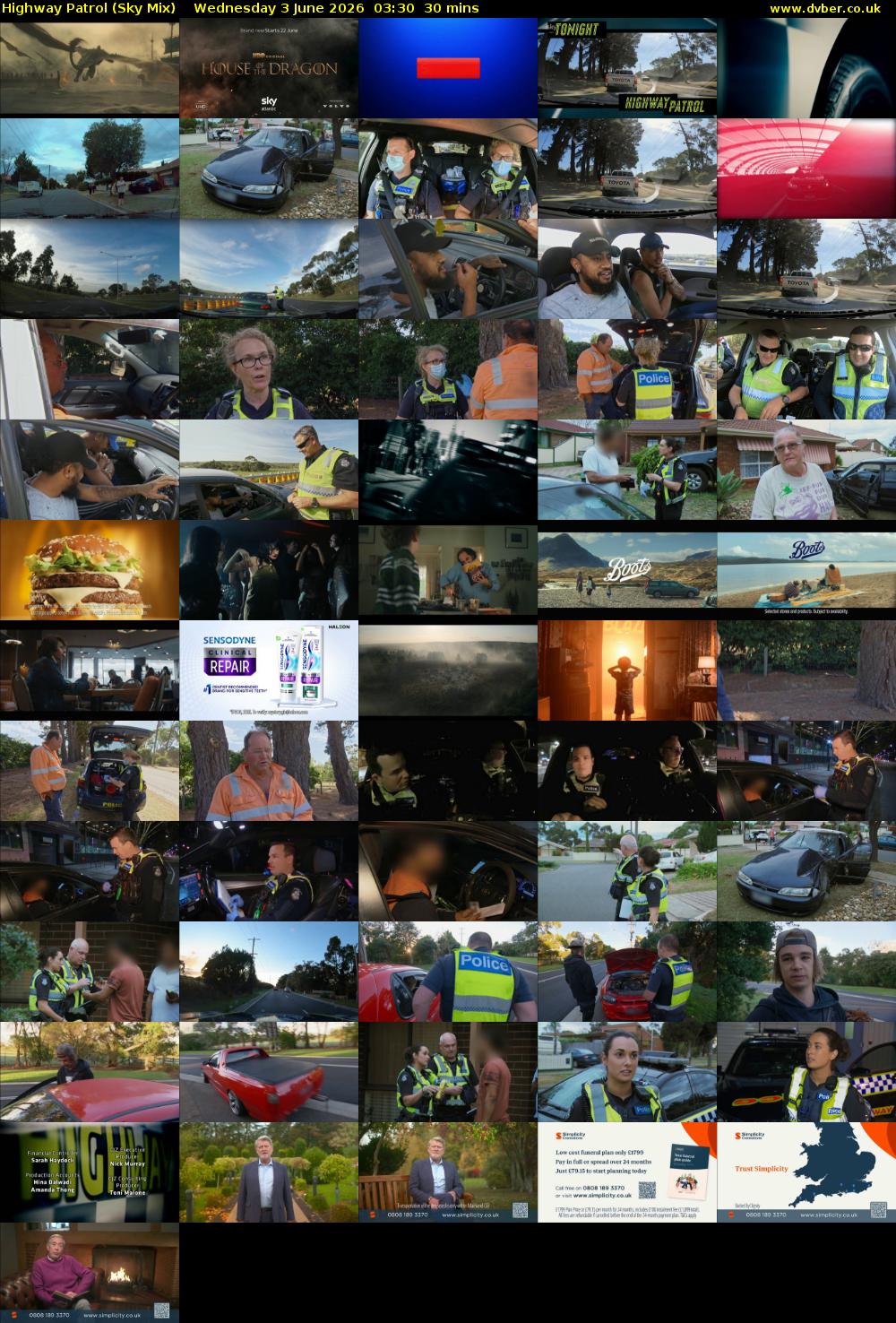 Highway Patrol (Sky Mix) Wednesday 3 June 2026 03:30 - 04:00