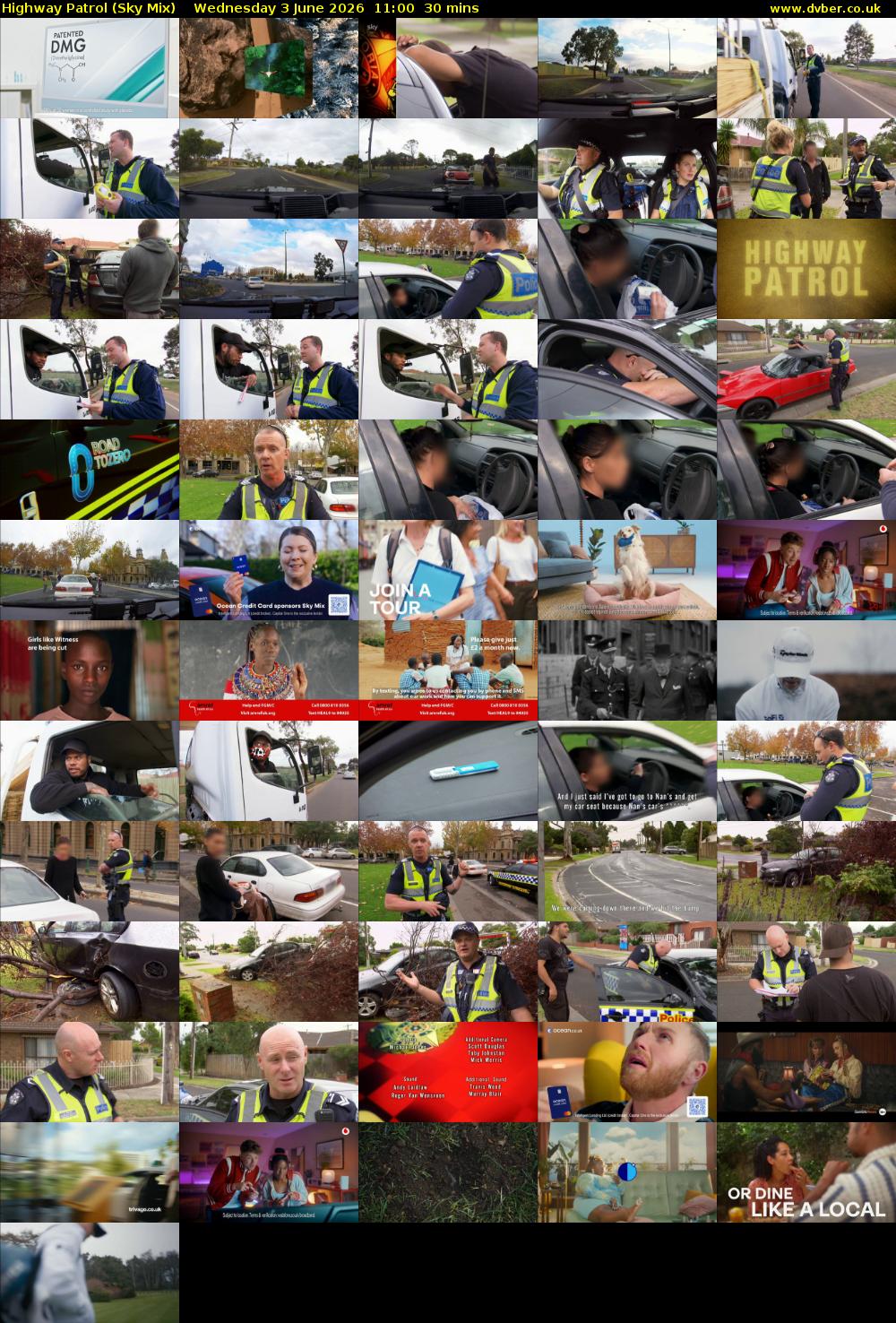 Highway Patrol (Sky Mix) Wednesday 3 June 2026 11:00 - 11:30