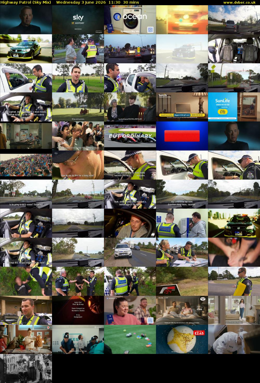 Highway Patrol (Sky Mix) Wednesday 3 June 2026 11:30 - 12:00