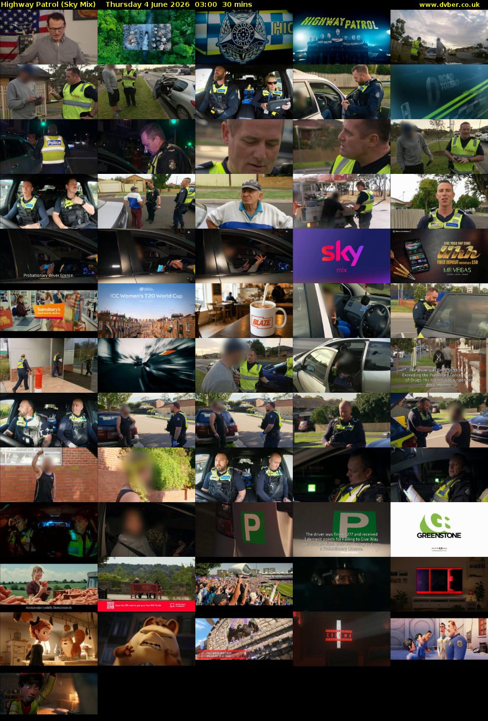 Highway Patrol (Sky Mix) Thursday 4 June 2026 03:00 - 03:30