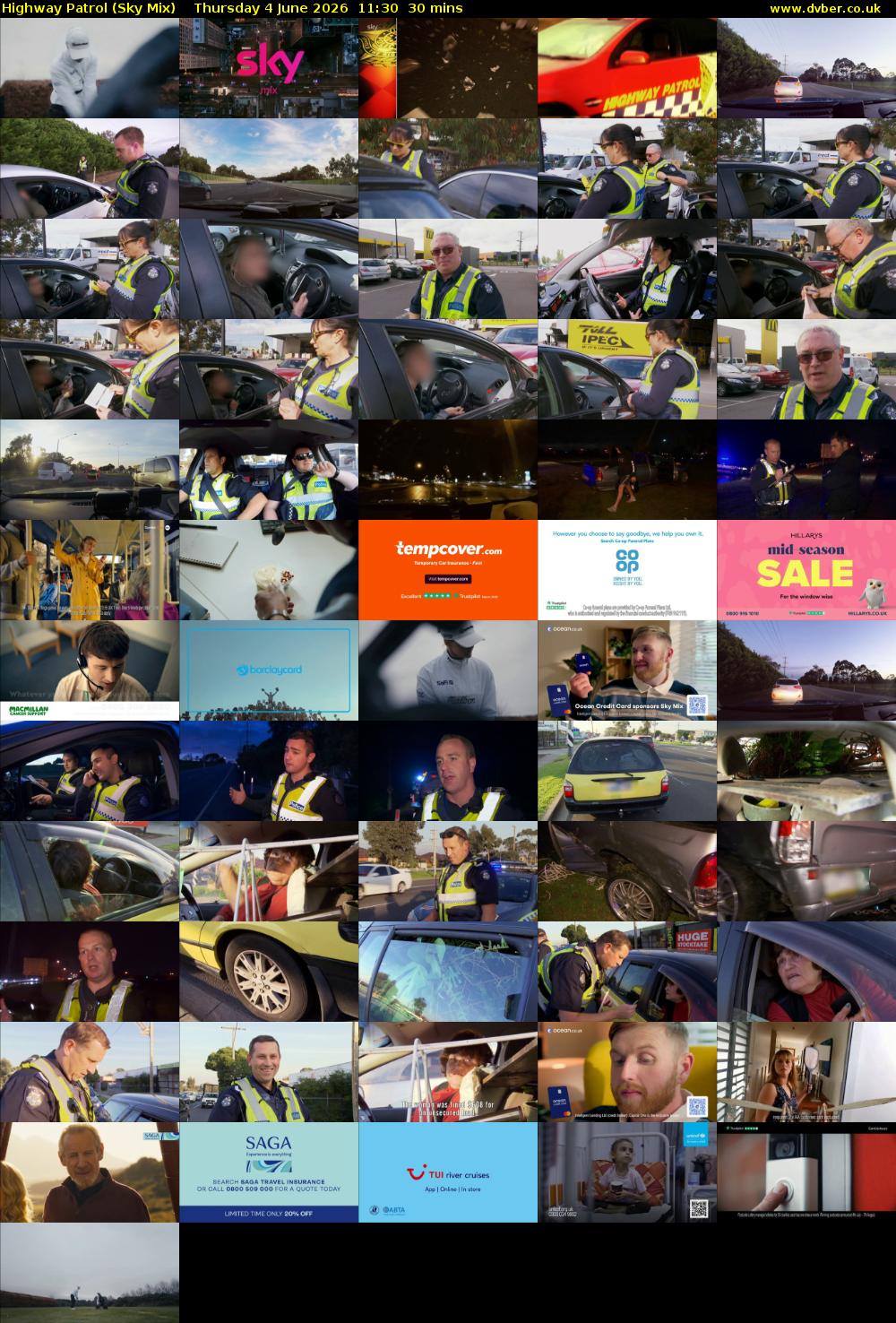 Highway Patrol (Sky Mix) Thursday 4 June 2026 11:30 - 12:00