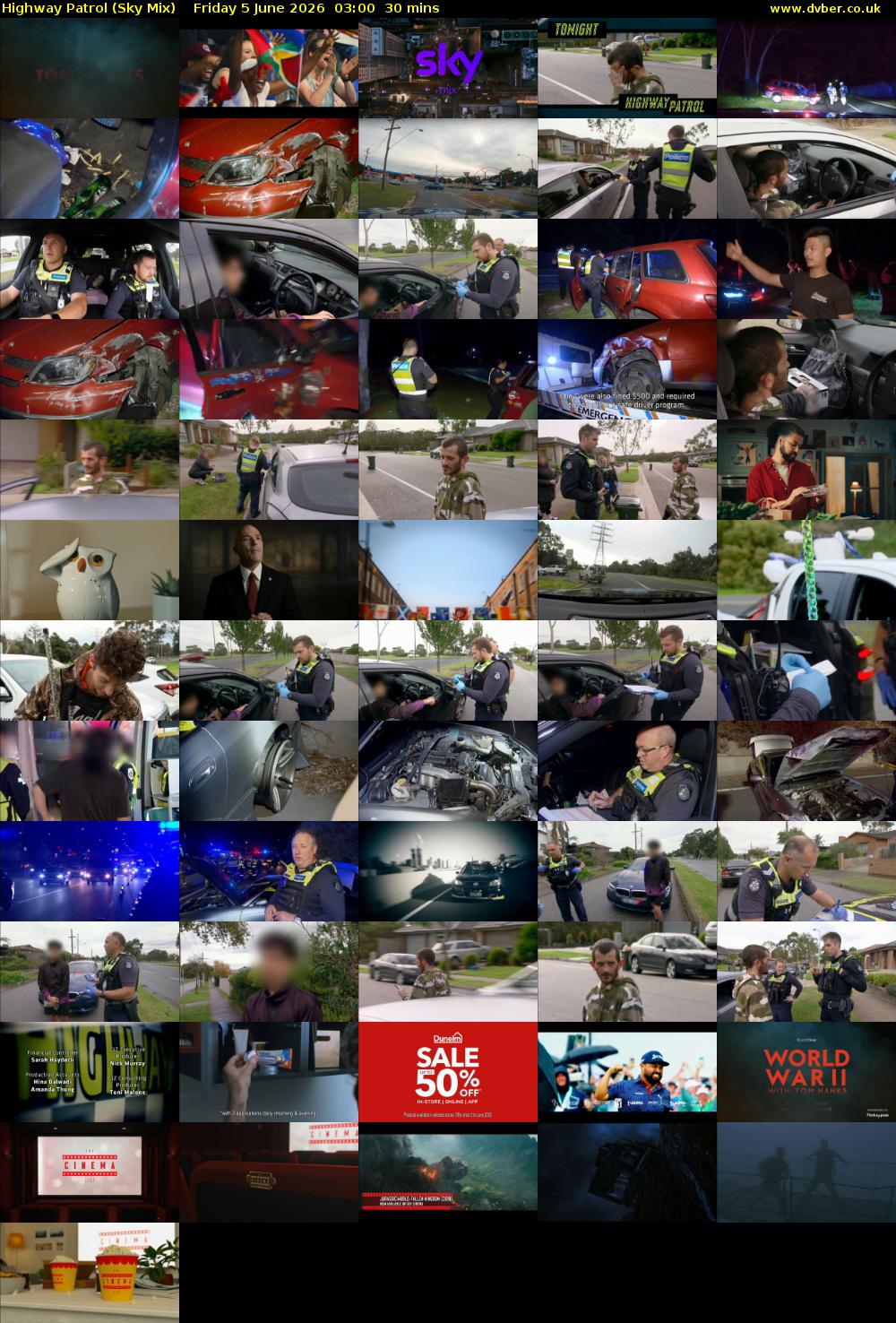 Highway Patrol (Sky Mix) Friday 5 June 2026 03:00 - 03:30