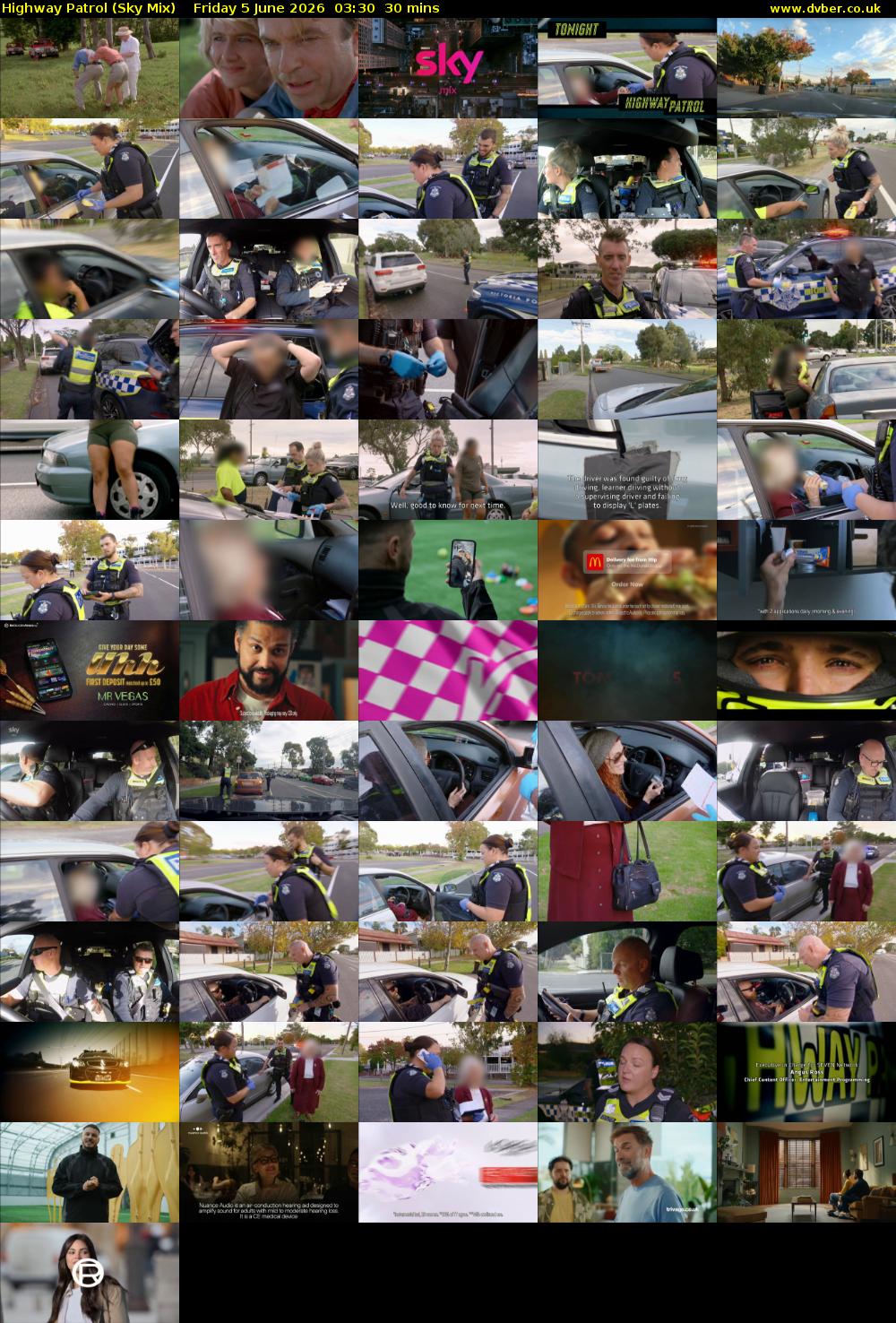 Highway Patrol (Sky Mix) Friday 5 June 2026 03:30 - 04:00