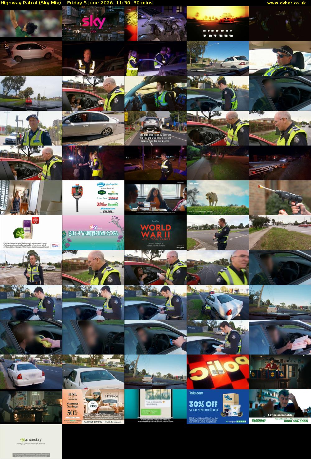 Highway Patrol (Sky Mix) Friday 5 June 2026 11:30 - 12:00
