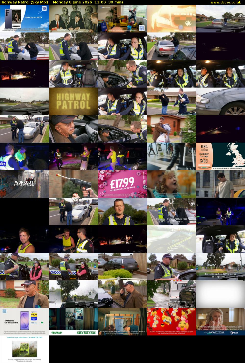 Highway Patrol (Sky Mix) Monday 8 June 2026 11:00 - 11:30