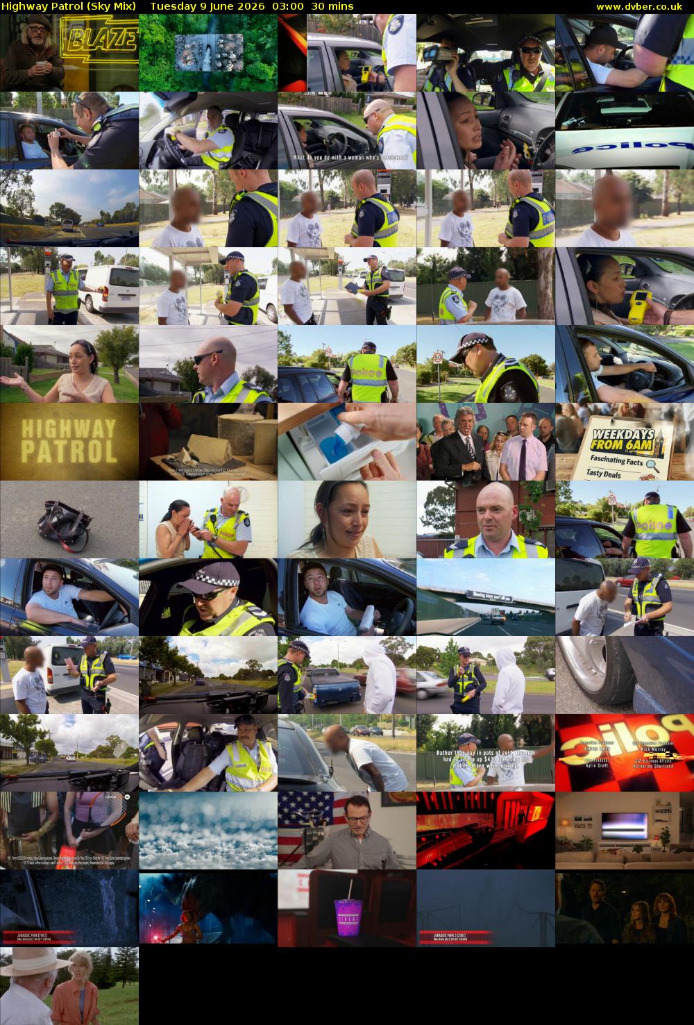 Highway Patrol (Sky Mix) Tuesday 9 June 2026 03:00 - 03:30