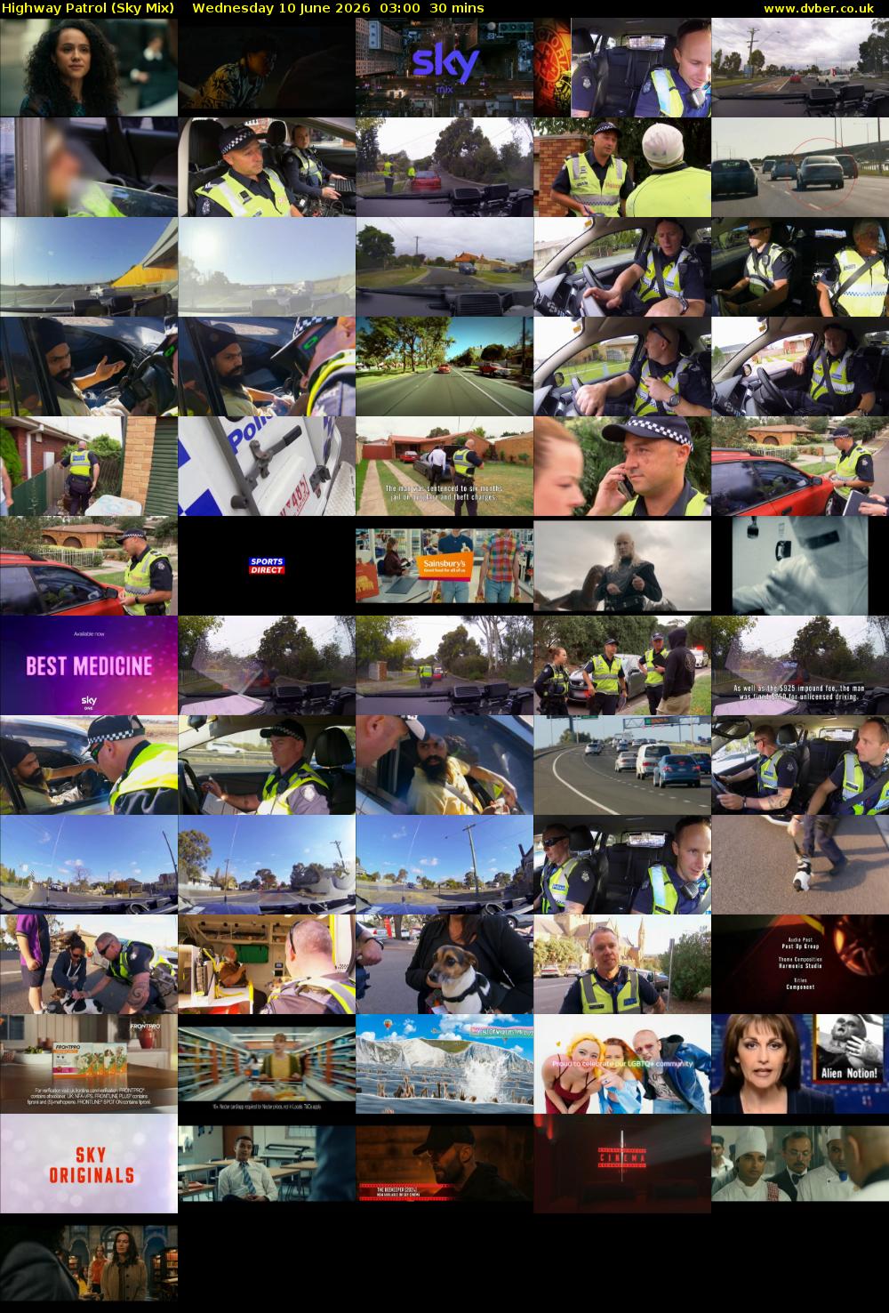 Highway Patrol (Sky Mix) Wednesday 10 June 2026 03:00 - 03:30