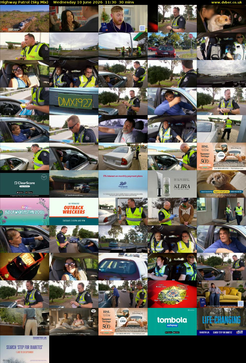 Highway Patrol (Sky Mix) Wednesday 10 June 2026 11:30 - 12:00