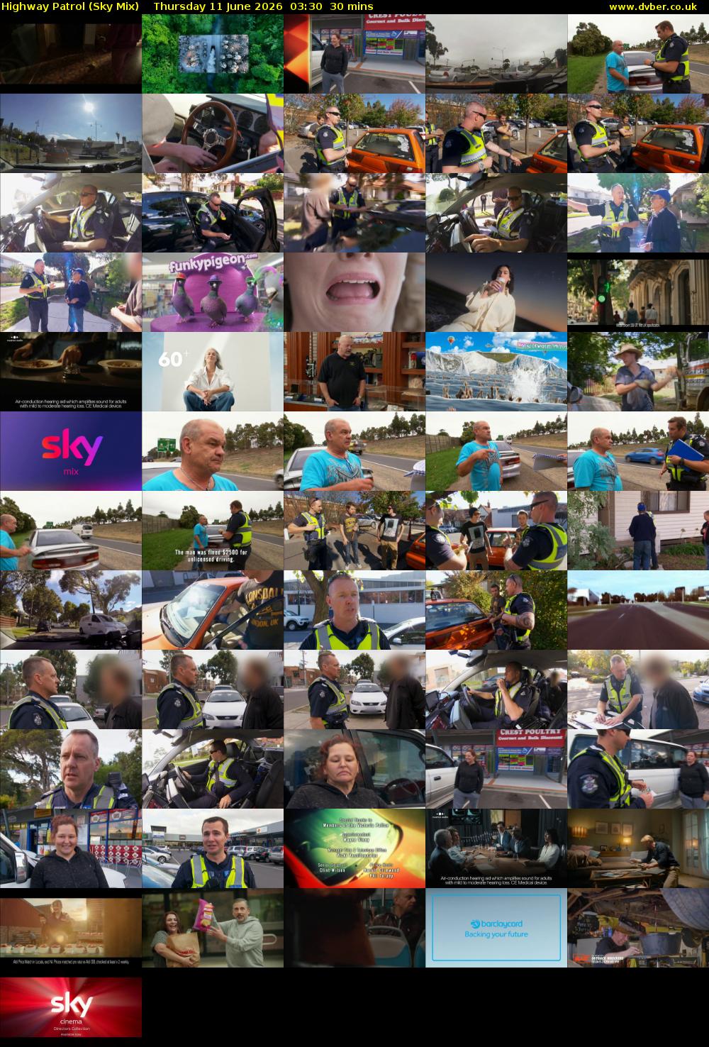 Highway Patrol (Sky Mix) Thursday 11 June 2026 03:30 - 04:00