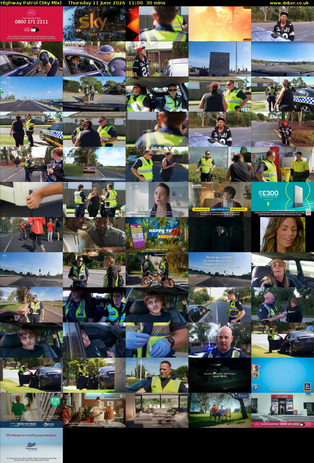 Highway Patrol (Sky Mix) Thursday 11 June 2026 11:00 - 11:30