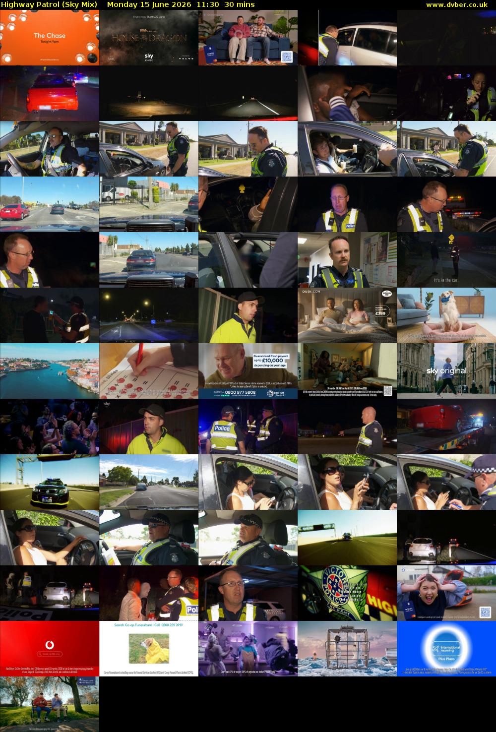 Highway Patrol (Sky Mix) Monday 15 June 2026 11:30 - 12:00