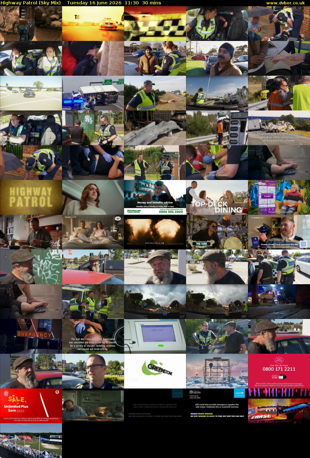 Highway Patrol (Sky Mix) Tuesday 16 June 2026 11:30 - 12:00