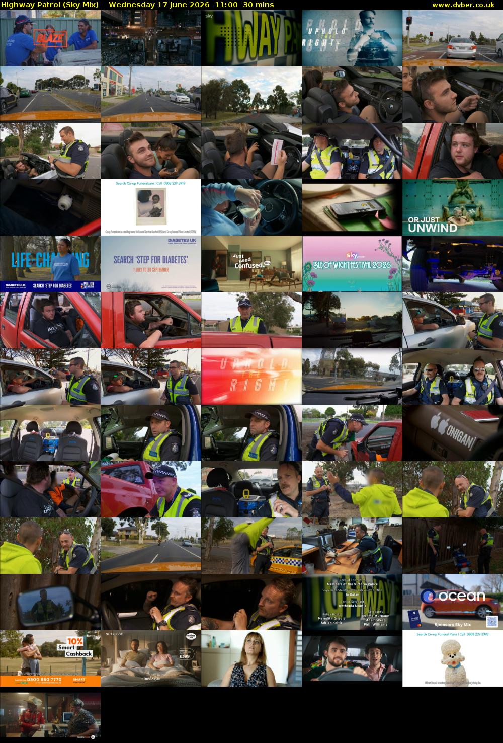 Highway Patrol (Sky Mix) Wednesday 17 June 2026 11:00 - 11:30
