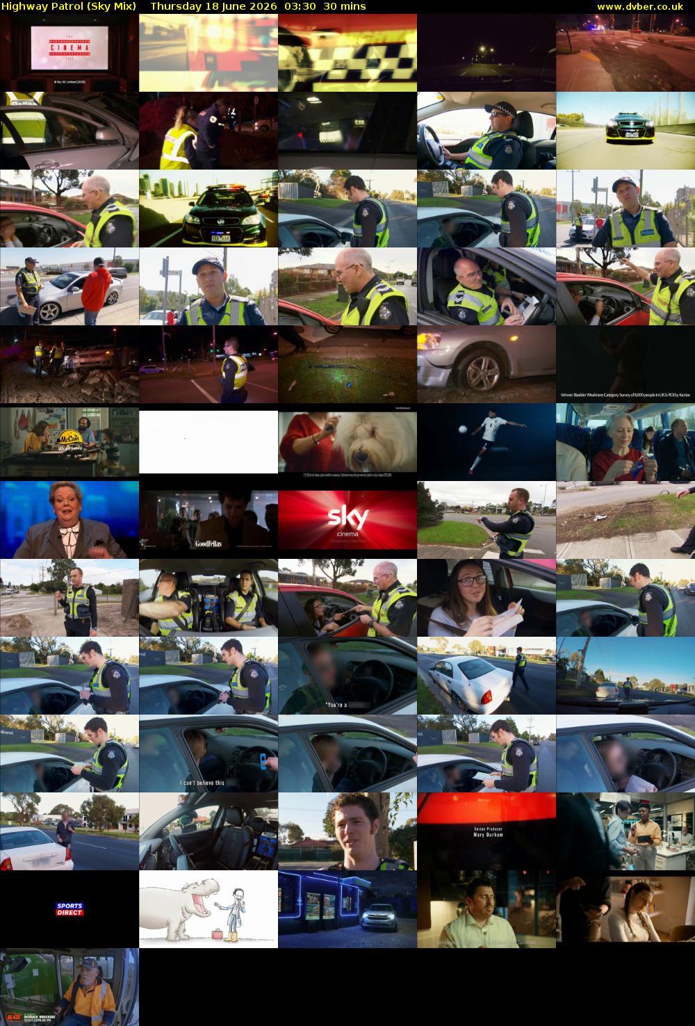 Highway Patrol (Sky Mix) Thursday 18 June 2026 03:30 - 04:00