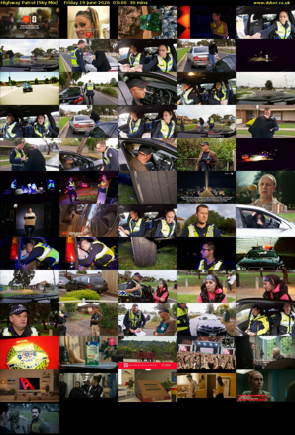 Highway Patrol (Sky Mix) Friday 19 June 2026 03:00 - 03:30