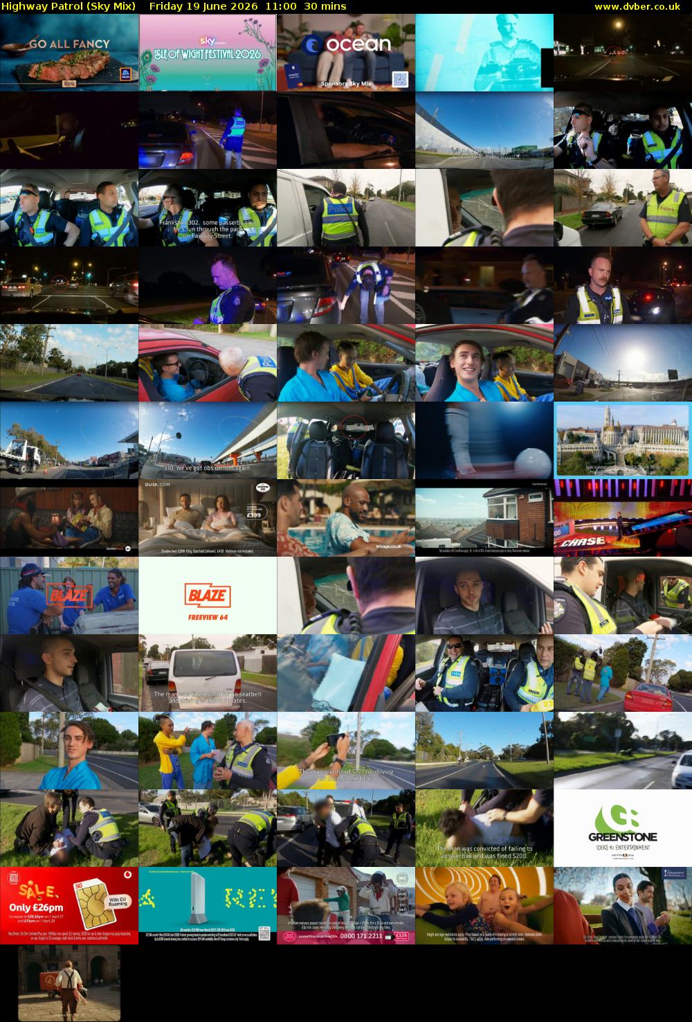 Highway Patrol (Sky Mix) Friday 19 June 2026 11:00 - 11:30