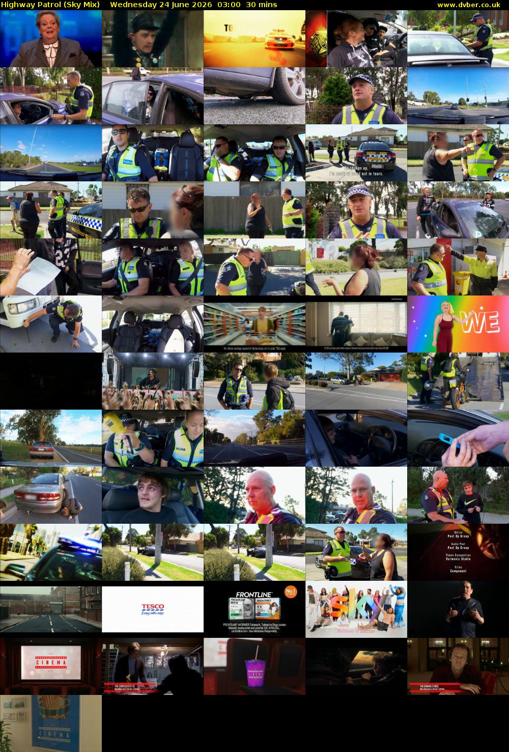 Highway Patrol (Sky Mix) Wednesday 24 June 2026 03:00 - 03:30