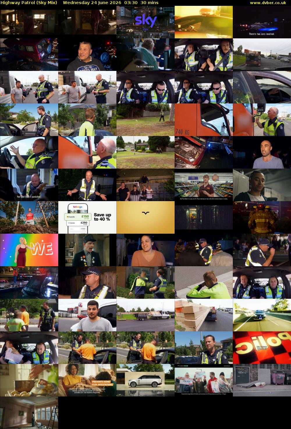Highway Patrol (Sky Mix) Wednesday 24 June 2026 03:30 - 04:00