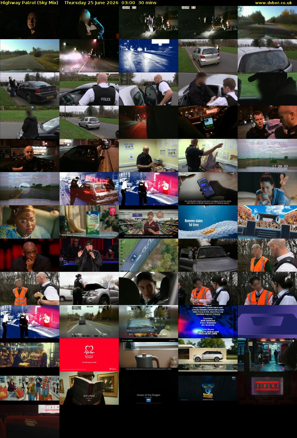 Highway Patrol (Sky Mix) Thursday 25 June 2026 03:00 - 03:30
