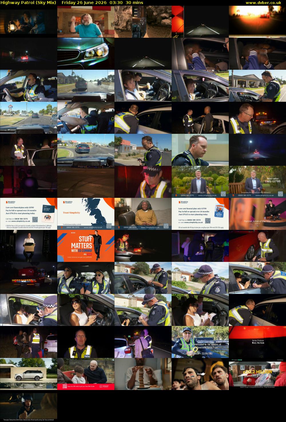 Highway Patrol (Sky Mix) Friday 26 June 2026 03:30 - 04:00