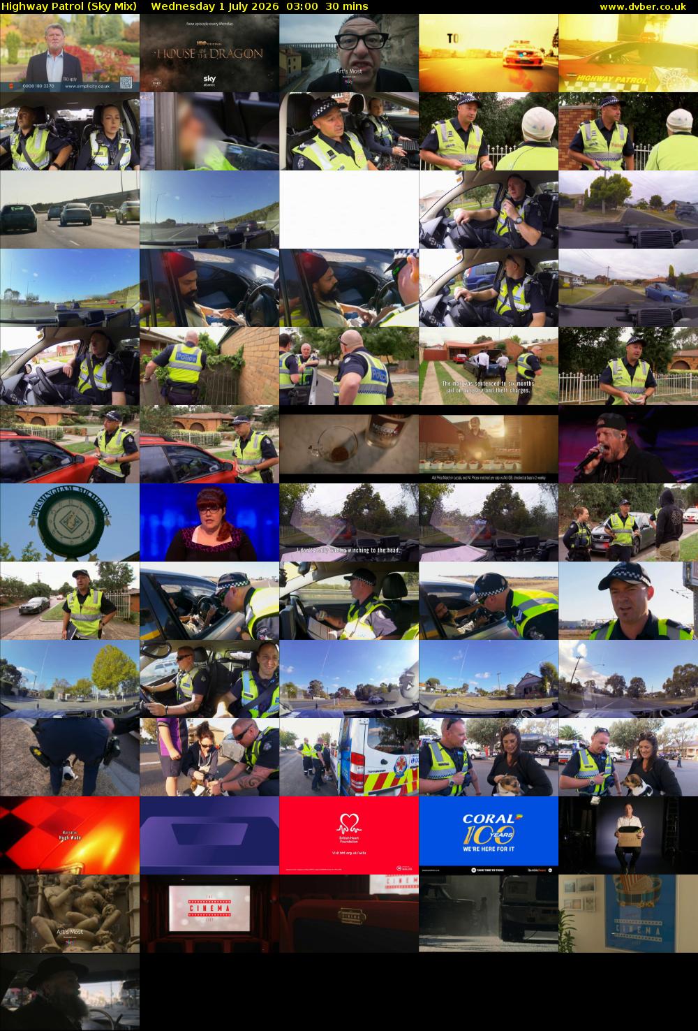 Highway Patrol (Sky Mix) Wednesday 1 July 2026 03:00 - 03:30