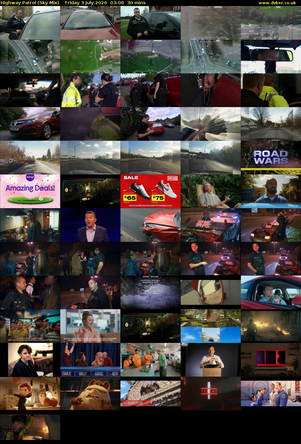 Highway Patrol (Sky Mix) Friday 3 July 2026 03:00 - 03:30