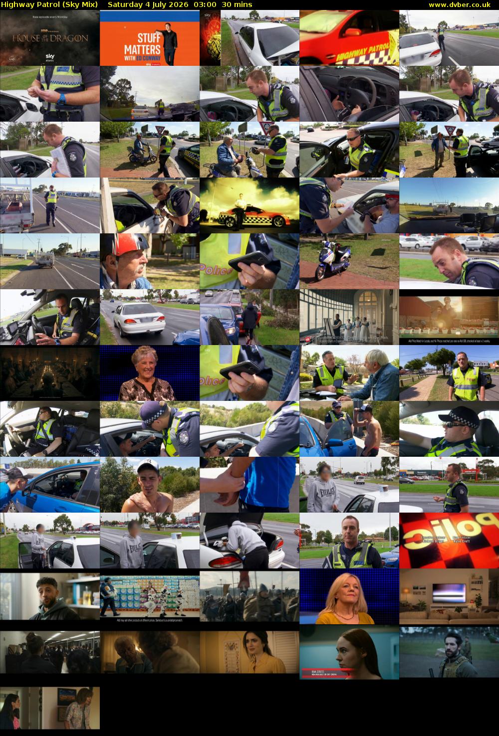 Highway Patrol (Sky Mix) Saturday 4 July 2026 03:00 - 03:30