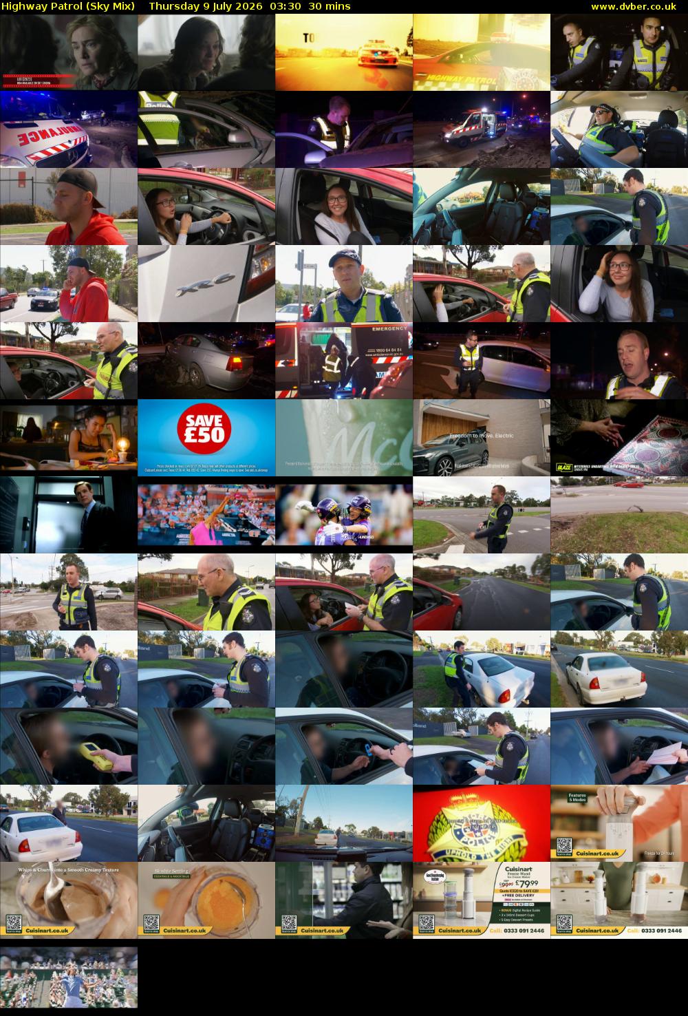 Highway Patrol (Sky Mix) Thursday 9 July 2026 03:30 - 04:00