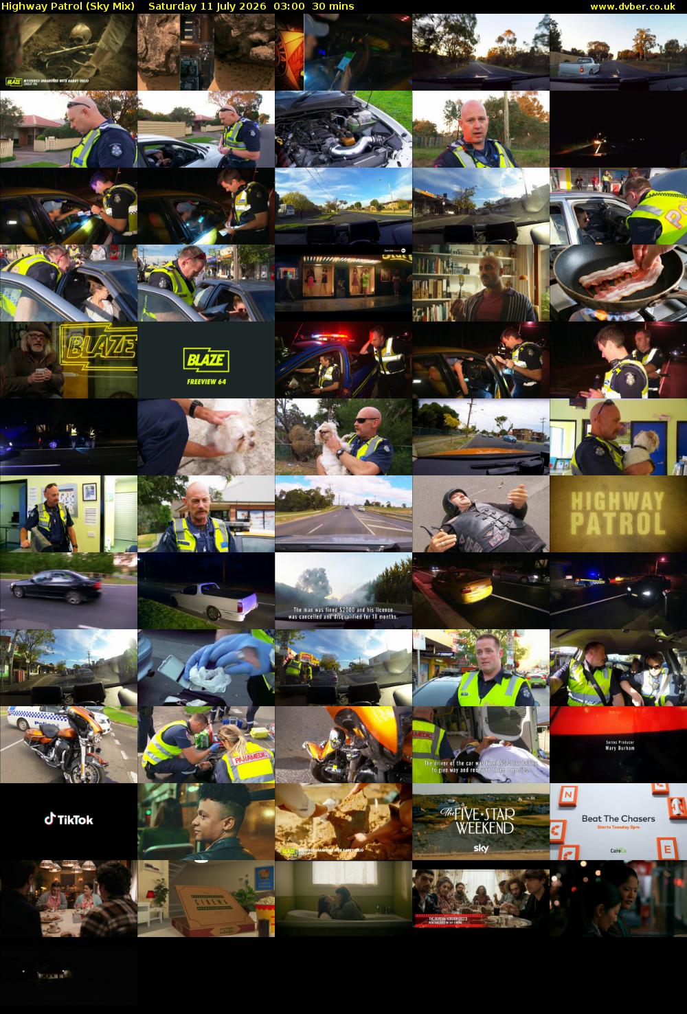 Highway Patrol (Sky Mix) Saturday 11 July 2026 03:00 - 03:30