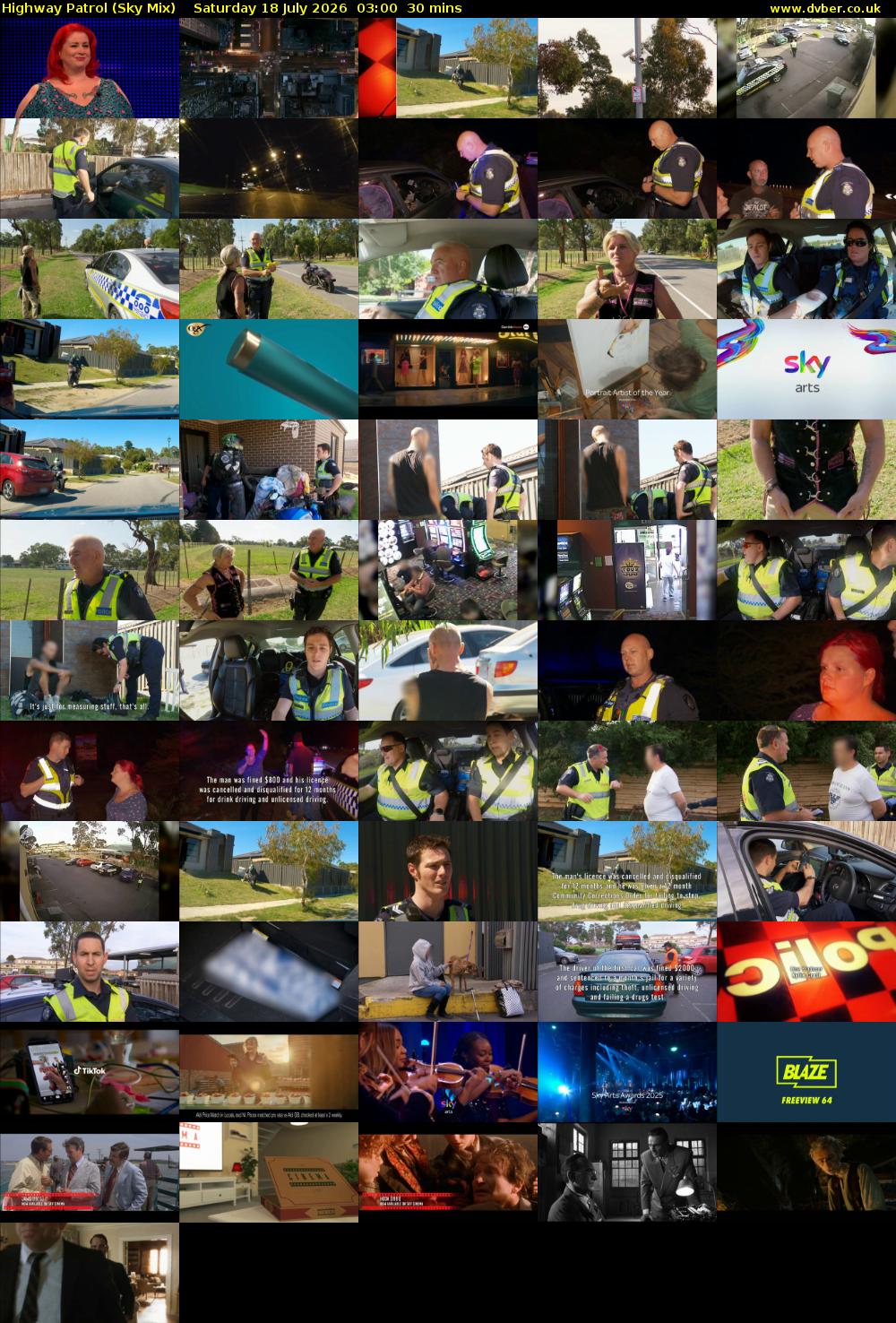 Highway Patrol (Sky Mix) Saturday 18 July 2026 03:00 - 03:30