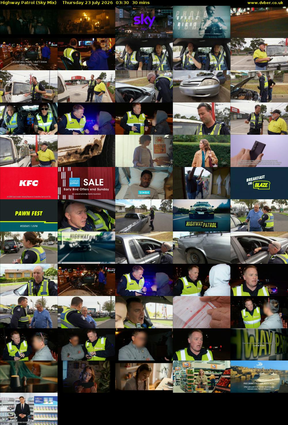 Highway Patrol (Sky Mix) Thursday 23 July 2026 03:30 - 04:00