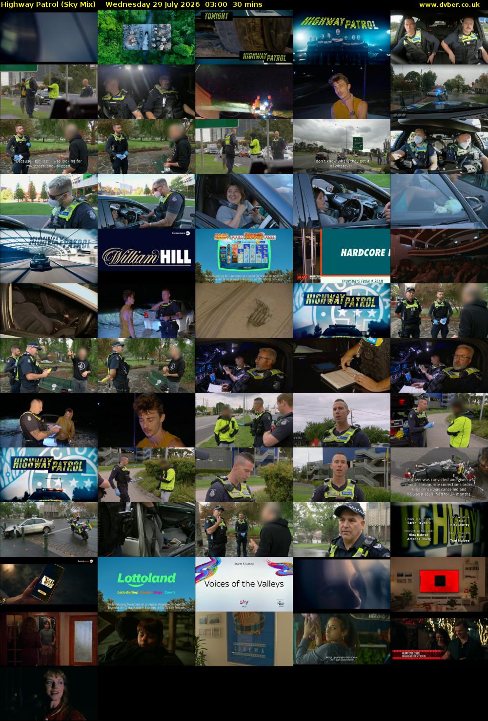 Highway Patrol (Sky Mix) Wednesday 29 July 2026 03:00 - 03:30