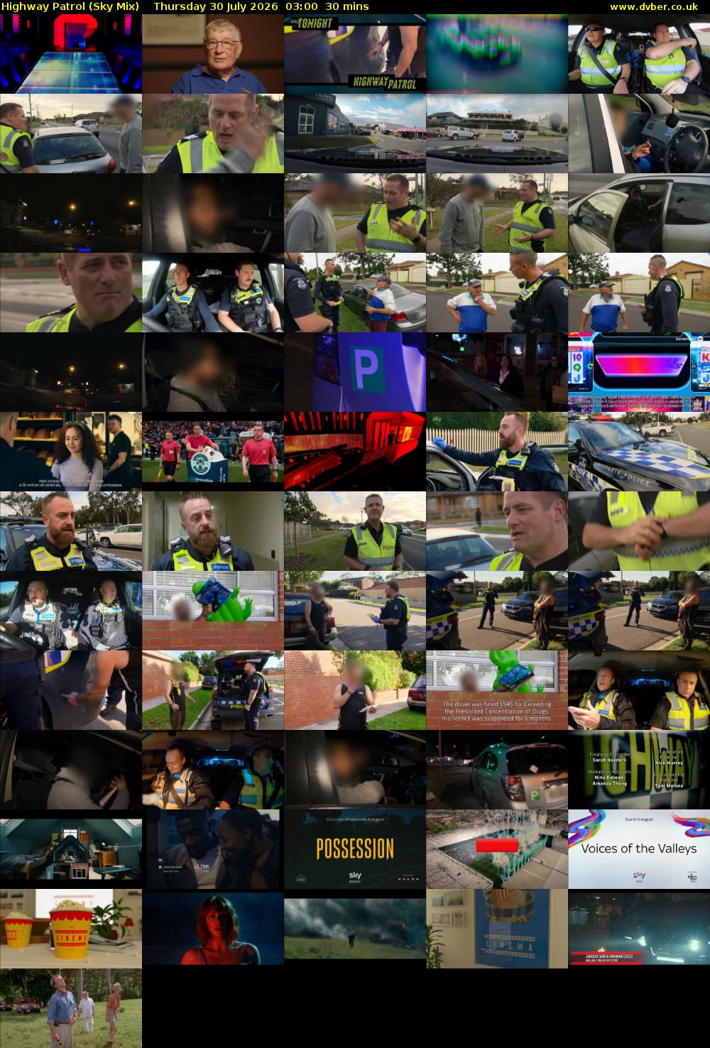 Highway Patrol (Sky Mix) Thursday 30 July 2026 03:00 - 03:30