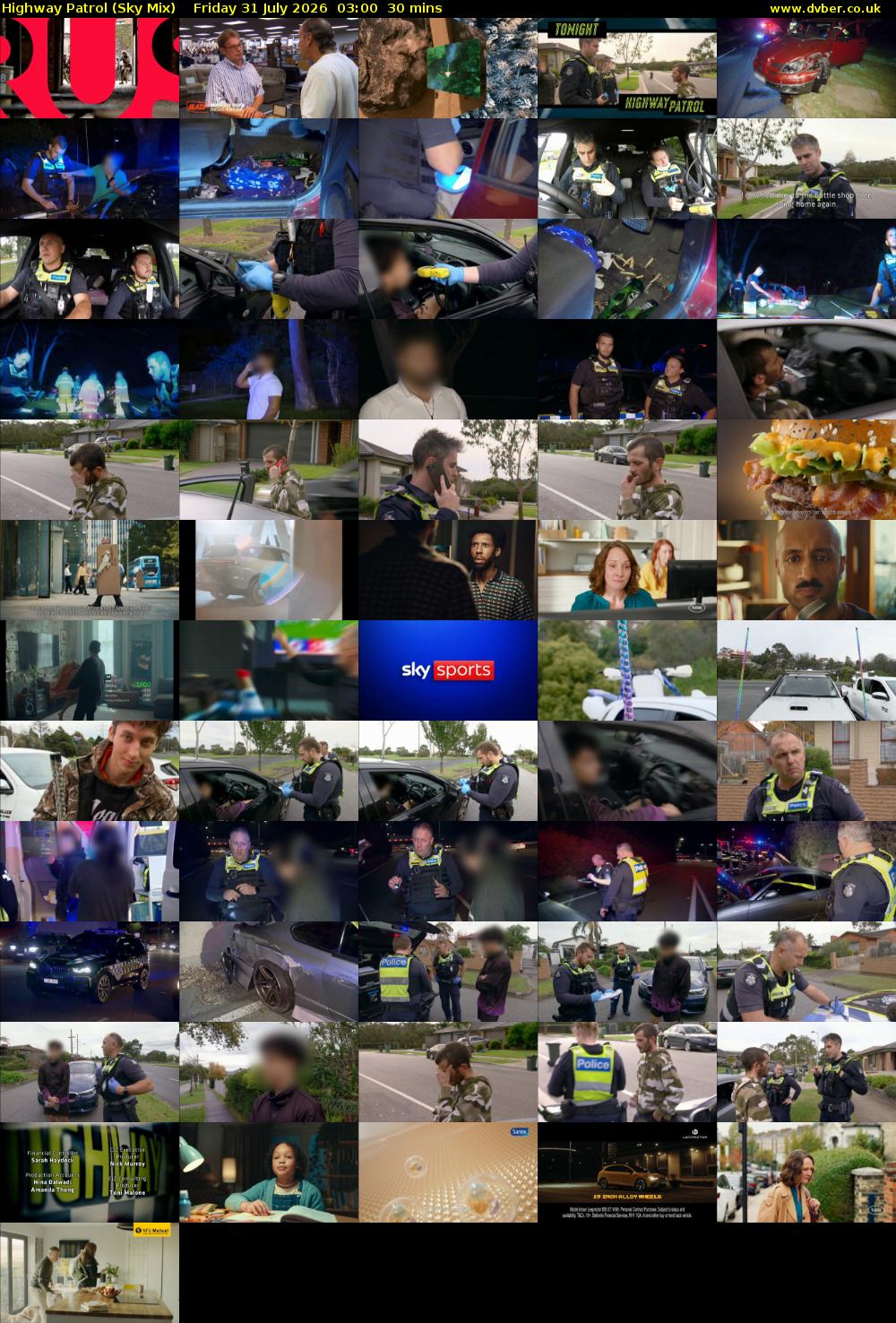 Highway Patrol (Sky Mix) Friday 31 July 2026 03:00 - 03:30