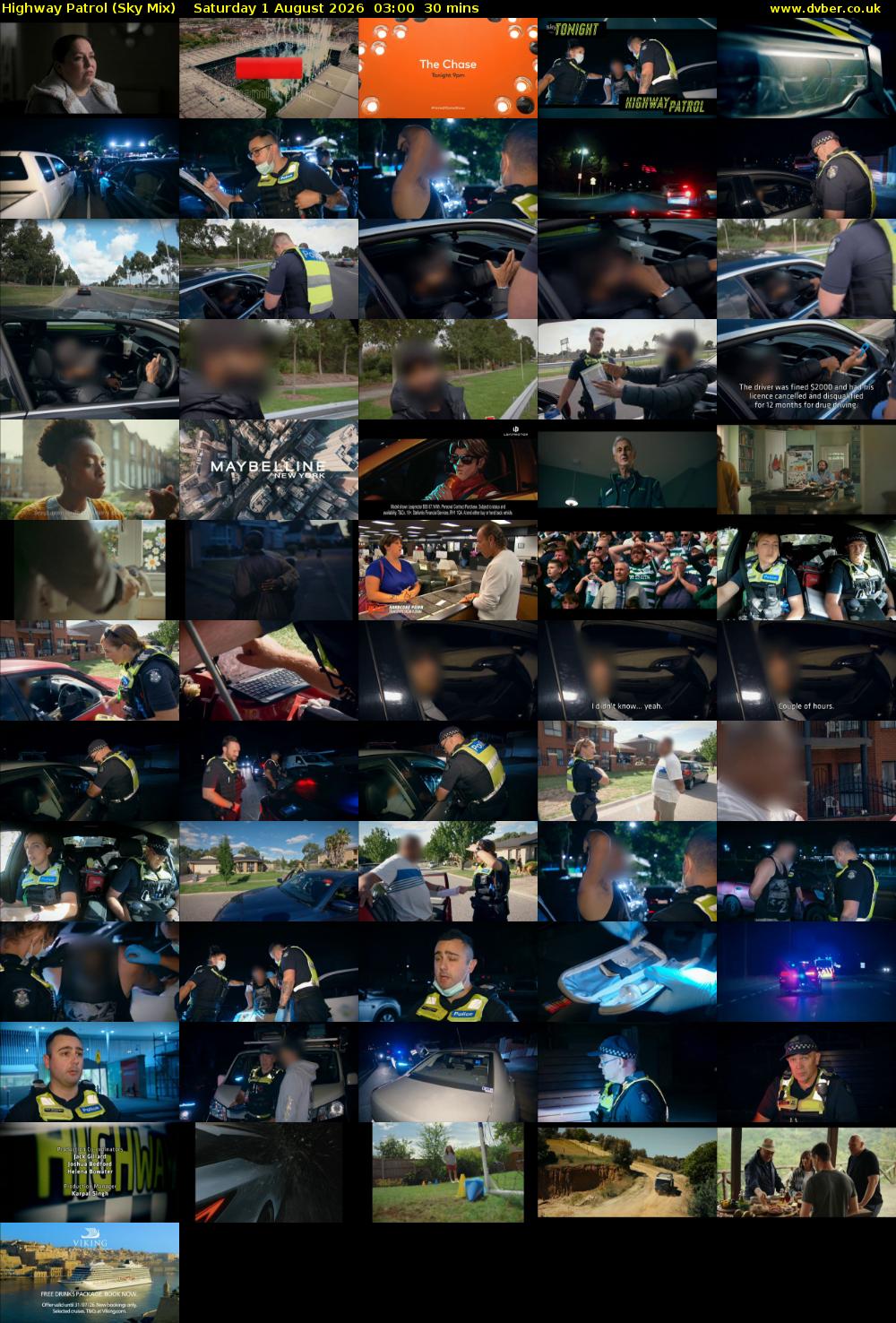 Highway Patrol (Sky Mix) Saturday 1 August 2026 03:00 - 03:30