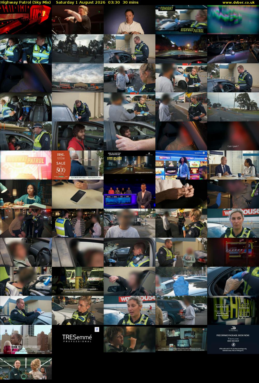 Highway Patrol (Sky Mix) Saturday 1 August 2026 03:30 - 04:00