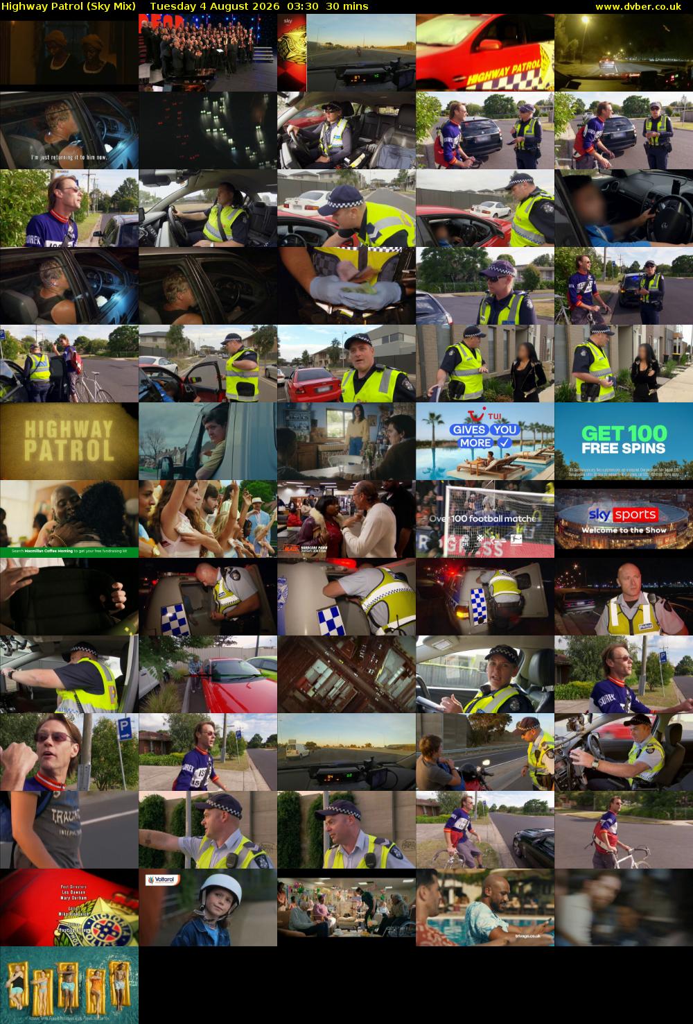 Highway Patrol (Sky Mix) Tuesday 4 August 2026 03:30 - 04:00