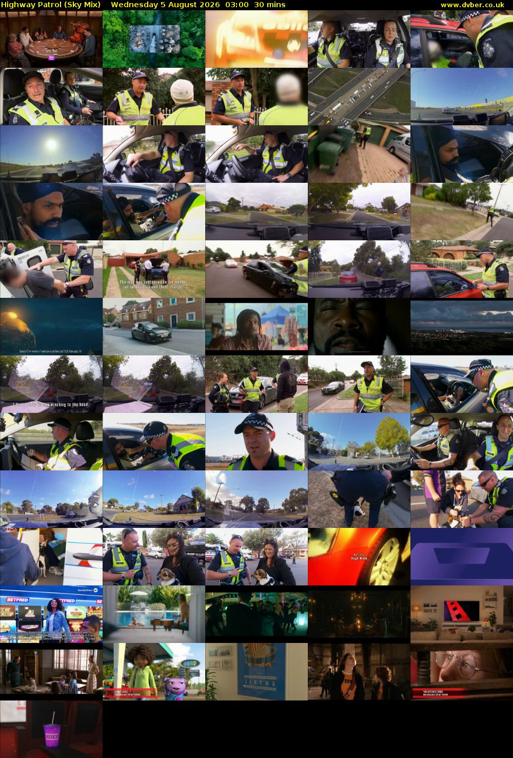 Highway Patrol (Sky Mix) Wednesday 5 August 2026 03:00 - 03:30