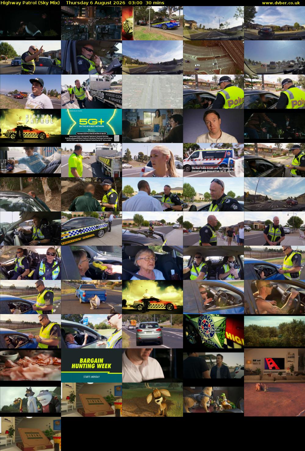 Highway Patrol (Sky Mix) Thursday 6 August 2026 03:00 - 03:30