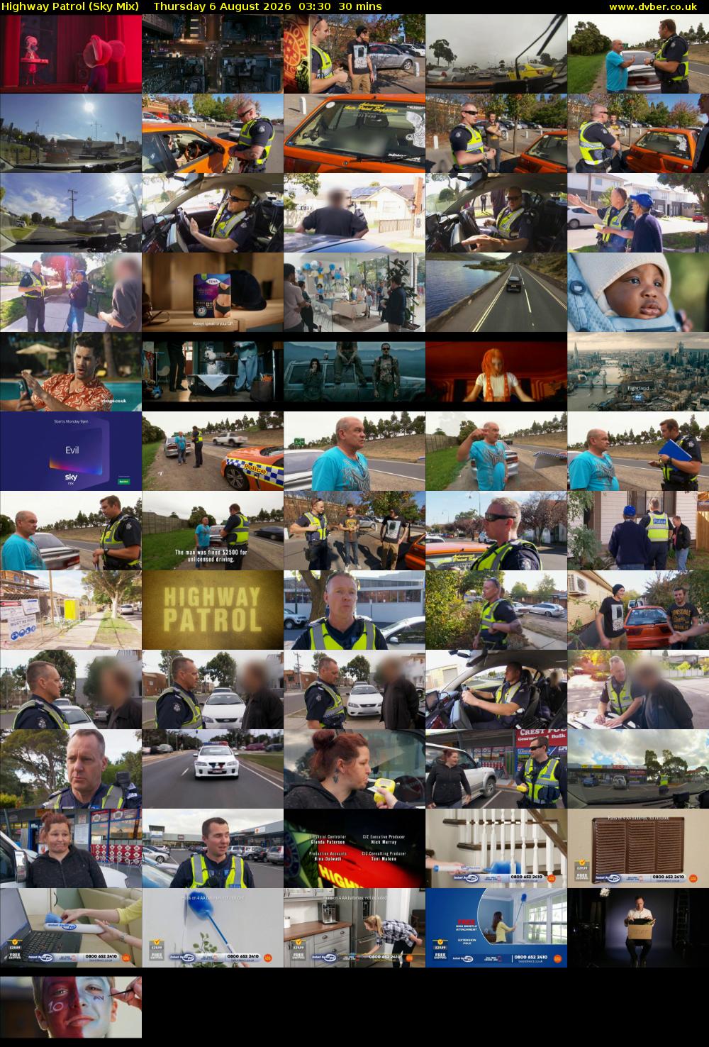 Highway Patrol (Sky Mix) Thursday 6 August 2026 03:30 - 04:00